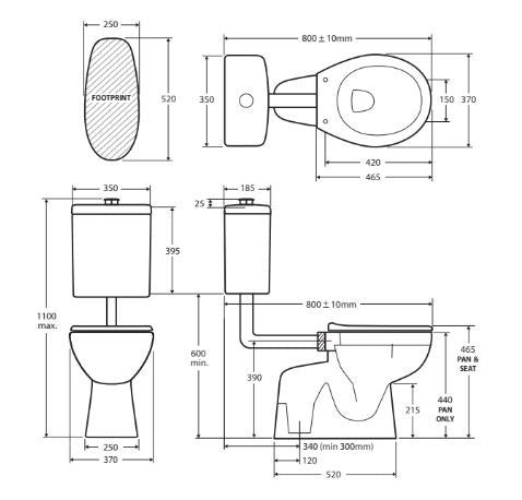Stella Care Grey Adjustable Link Toilet Suite