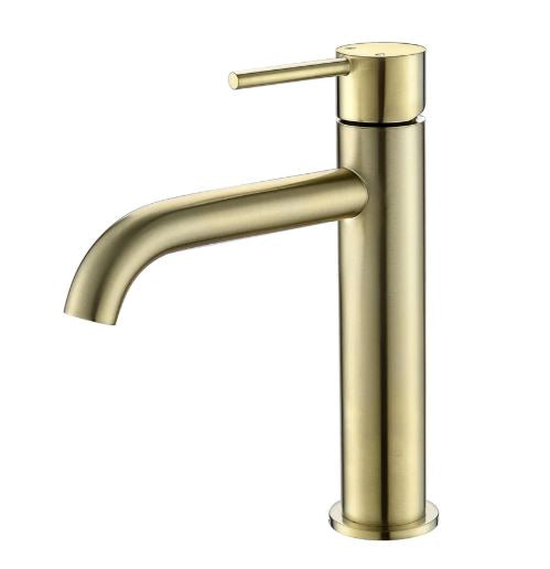 Daisy Medium Basin Mixer - Brushed Brass