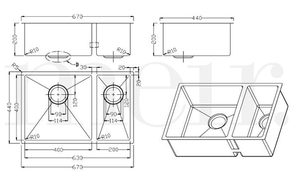 Meir Brushed Nickel 670 sink