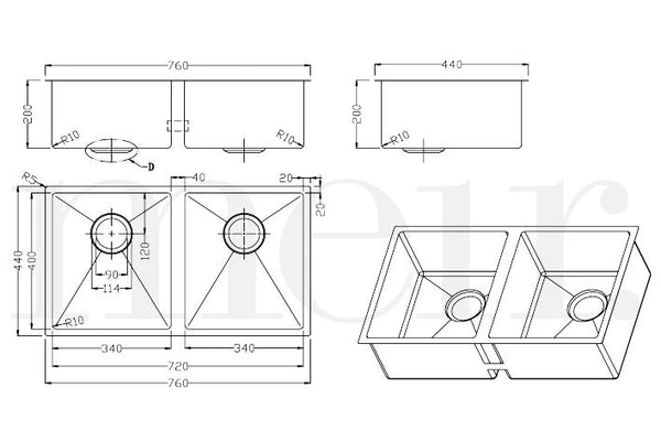 Meir Brushed Bronze 760 sink