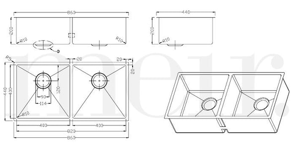 Meir Brushed Nickel 860 sink
