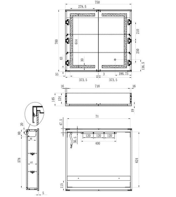 Remer Vera LED Mirror Cabinet