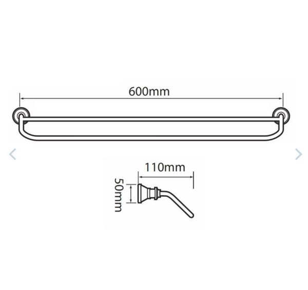 Victorian 600mm Double Towel Rail