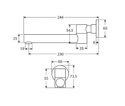 Vola Swivel Spout- Brushed Brass