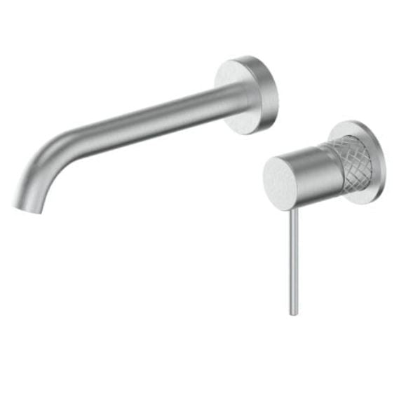 Textura Wall Basin Mixer - Brushed Nickel