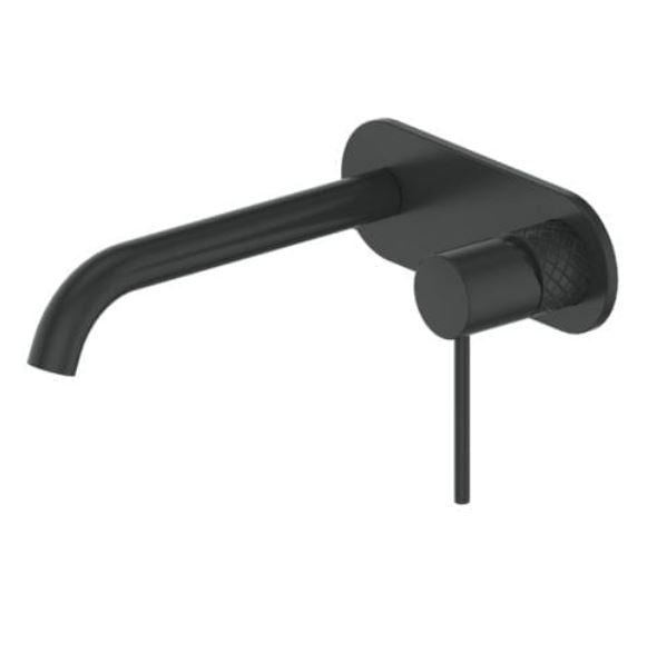 Textura Wall Basin Mixer With Plate - Matte Black