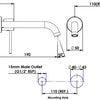 Textura Wall Basin Mixer - Gunmetal