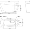 Wave 1800mm Freestanding Bath