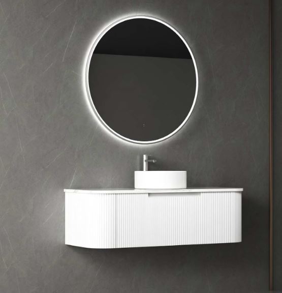 Kelly Matte White 1200mm Curve Vanity
