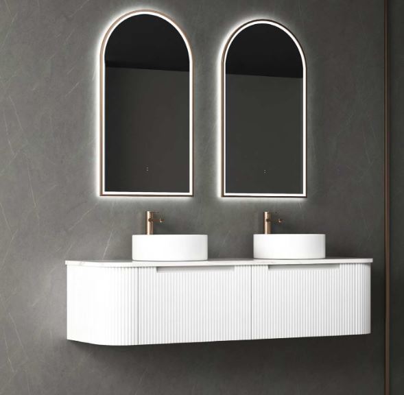 Kelly Matte White 1500mm Curve Vanity