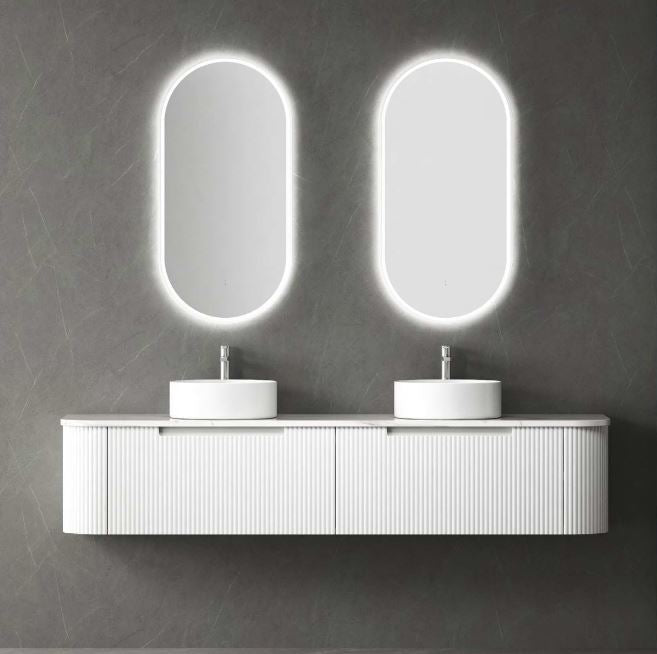 Kelly Matte White 1800mm Curve Vanity