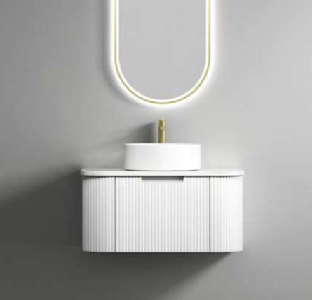 Kelly Matte White 750mm Curve Vanity
