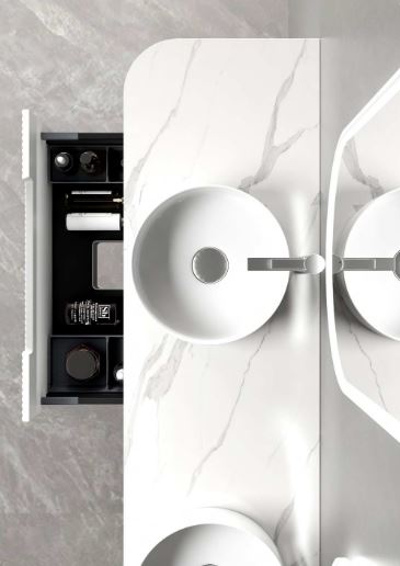 Kelly Matte White 1800mm Curve Vanity