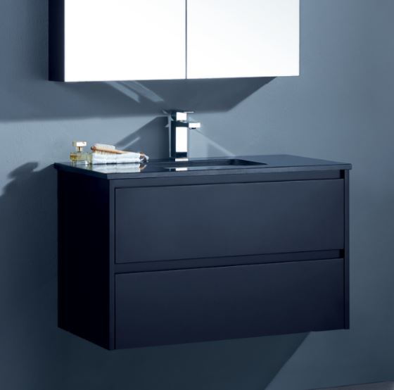 Yoko 600mm-1500mmMatte Black Wall Hung Vanity