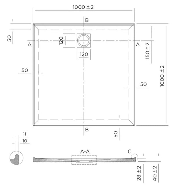 Slim Profile Showerbase