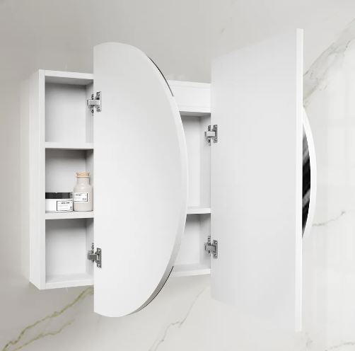 Chloe Matte White Curved 1500 LED Mirror Cabinet