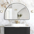 LED Half-Moon 800(H)x1200(W) Black Metal Frame Mirror