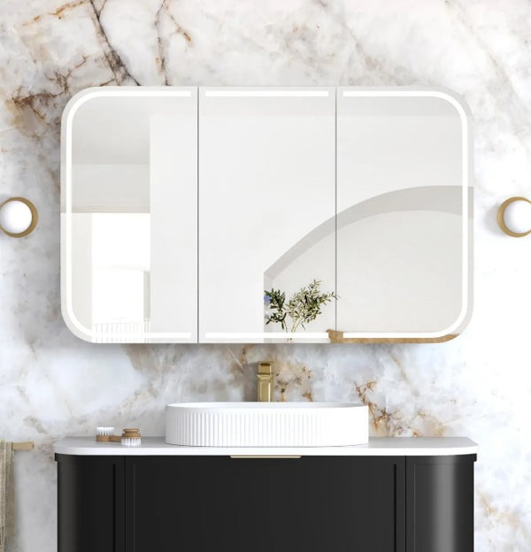 LED Maci 1200(W)x750(H) Black Shaving Cabinet - Premium Edition
