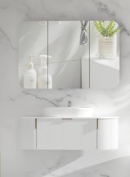 Maci 750-1200mm Matte White Shaving Cabinet