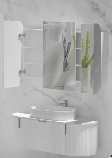 Maci 750-1200mm Matte White Shaving Cabinet
