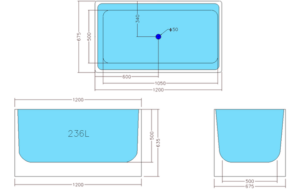 Mecca 1200mm Multi Fit Bath