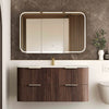 Havana Fluted 600mm-1800mm Sable Walnut Wall Hung Curve Vanity