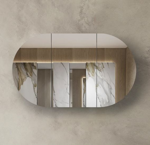 Chloe Curved 1200 Mirror Cabinet