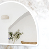 LED Half-Moon 1000(H)x1500(W) White Metal Frame Mirror