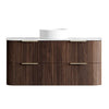 Havana Fluted 600mm-1800mm Sable Walnut Wall Hung Curve Vanity