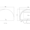 LED Half-moon 1000(H)x1500(W) Frameless Mirror