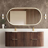 Havana Fluted 600mm-1800mm Sable Walnut Wall Hung Curve Vanity