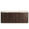 Havana Fluted 600mm-1800mm Sable Walnut Wall Hung Curve Vanity