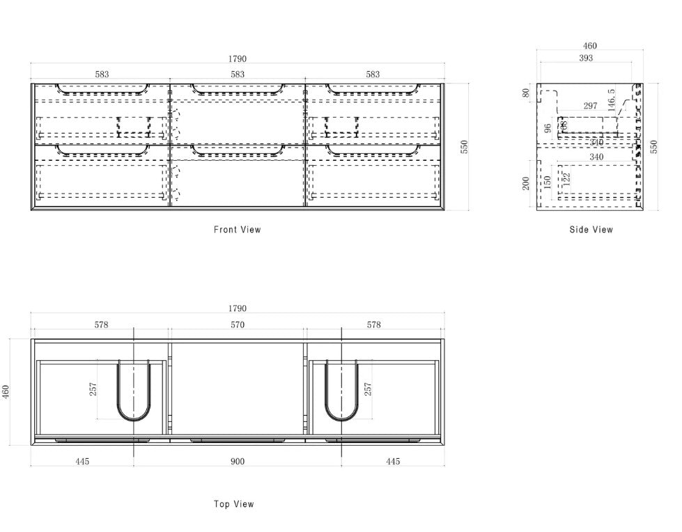 Noah Natural Oak 1800mm Wall Hung Vanity