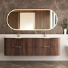 Havana Fluted 600mm-1800mm Sable Walnut Wall Hung Curve Vanity