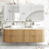 Havana Fluted 600mm-1800mm Woodland Oak Wall Hung Curve Vanity