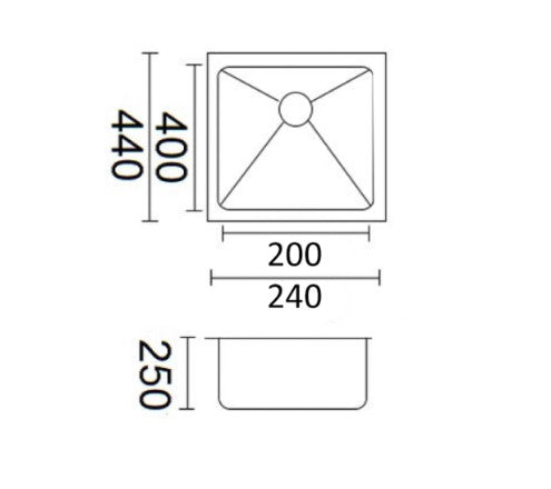 Kube 240 Single Bowl Sink