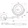 Wall Mounted 5X Magnifying Mirror - 3 colours