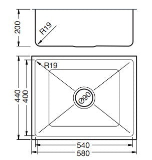 Black 580 Handmade Single Bowl Kitchen Sink