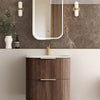 Havana Fluted 600mm-1800mm Sable Walnut Wall Hung Curve Vanity