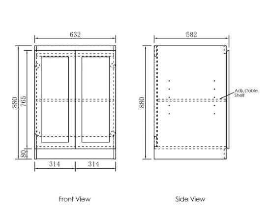 London 630 Double Door Base Cabinet