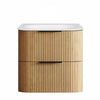 Havana Fluted 600mm-1800mm Woodland Oak Wall Hung Curve Vanity