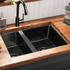 Black 630 Handmade Double Bowl Kitchen Sink