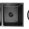 Black 630 Handmade Double Bowl Kitchen Sink