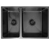 Black 630 Handmade Double Bowl Kitchen Sink