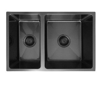 Black 630 Handmade Double Bowl Kitchen Sink