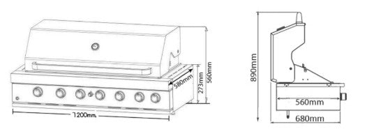 Euro 6 Burner Built-in & Hood Barbeque