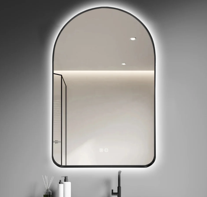 Arch 700 x 1300mm Black Framed LED Mirrror