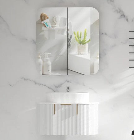 Maci 750-1200mm Matte White Shaving Cabinet