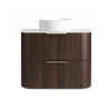 Havana Fluted 600mm-1800mm Sable Walnut Wall Hung Curve Vanity