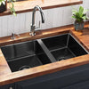 Black 760 Handmade Double Bowl Kitchen Sink